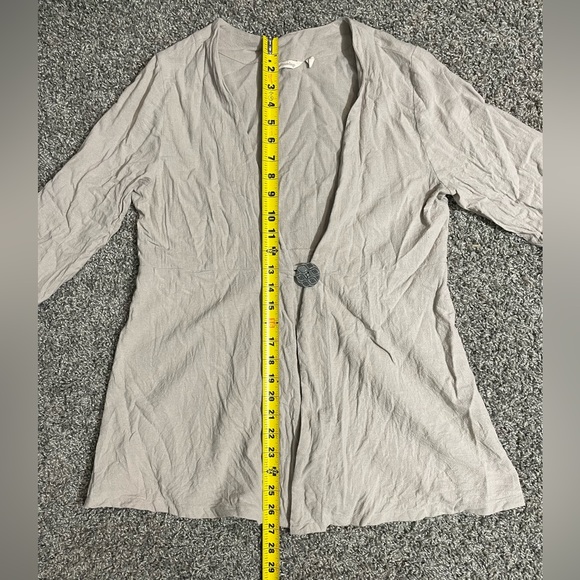 Soft Surroundings Benedetta Gauze Topper Cardigan  Tan Size PS Button Cotton - Picture 9 of 10